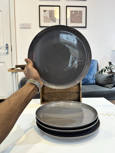 Grey dinner plates a - 4,