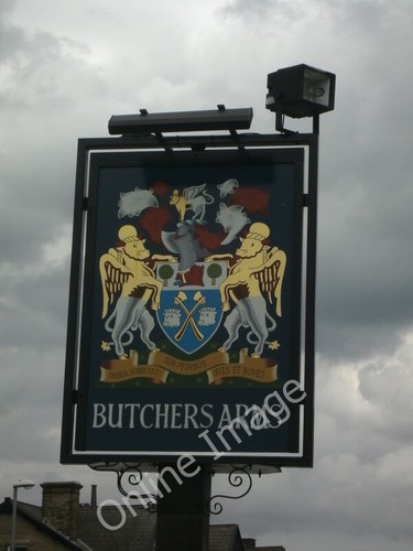 Photo 6x4 butchers arms sign - butchers, arms,