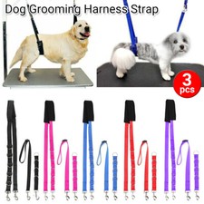 3pcs Dog Grooming Harness Strap Noose Restraint Belly Pad Adjustable UK