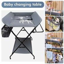 Baby Changer Unit Table Folding Nursery Mat Changing Station Bath with Storage