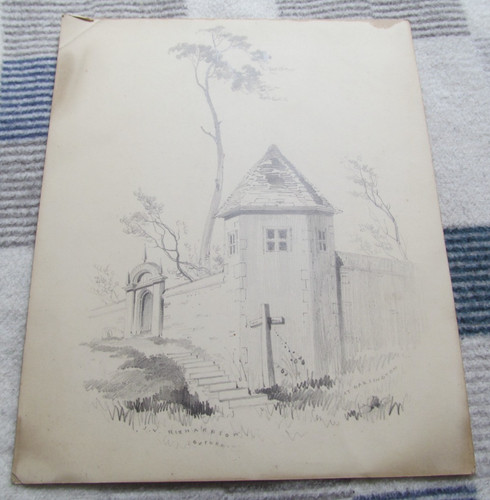 Antique pencil drawing - antique,