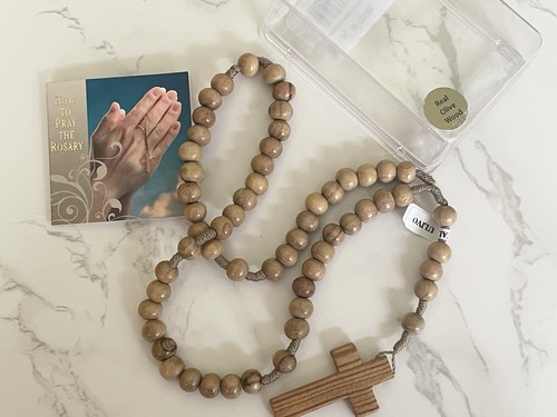 Olive wood rosary - olive, beads