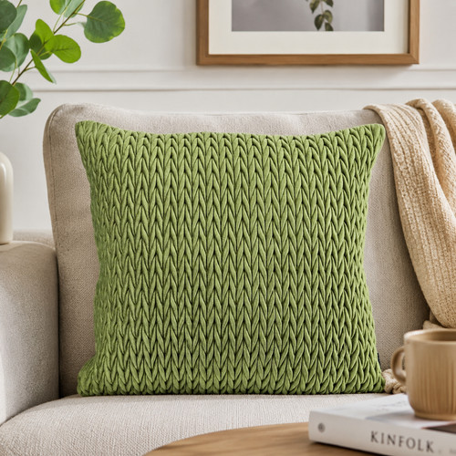 Green knitted cushion - green, cover
