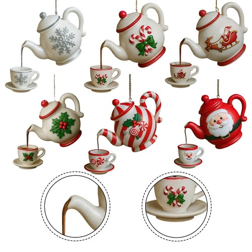 Christmas tree teapot ornament - christmas,