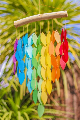 Glass wind chime rainbow - glass,