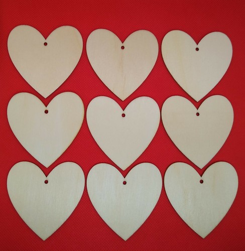 Pack 6cm wooden heart shapes - 2,