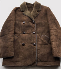 Morlands Velour Sheepskin Glastonbury Coat Heavy Vintage Brown 42" Chest