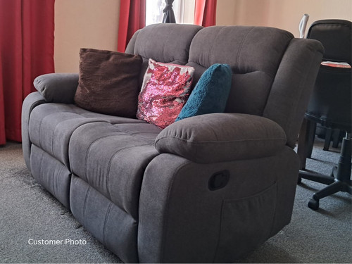 Grey fabric manual recliner - recliner, 2