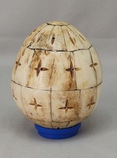 EXCELLENT CARVED EGG SHAPED HOLLOW BALL - VICTORIAN DECORATIVE CURIOSITY ?
