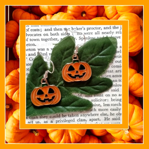 Halloween earrings pumpkin - halloween,