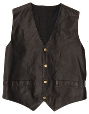 Vintage mens leather waistcoat - vintage,
