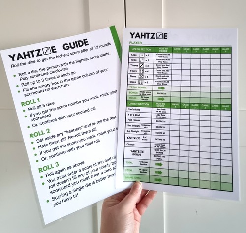 Reusable yahtzee score - yahtzee,