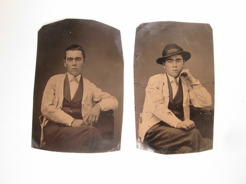 1880 tintype pair - tintype, man