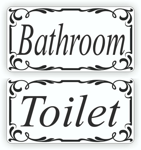 Toilet and bathroom door sign - and,