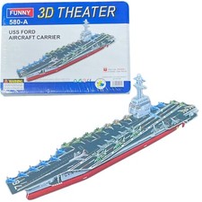 3D Puzzle USS Ford CVN-78 Aircraft carrier 100 Pieces 72.1x20.5x20.5cm Board