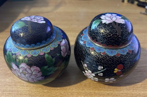 Vintage cloisonné enamel - enamel, blue
