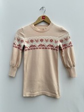 Chloé Girls Fair Isle Knit Jumper 6–7Y Pink Wool Cotton Blend Designer Sweater