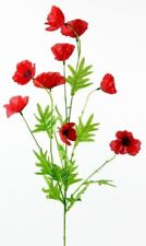 Artificial Poppy flower,  Faux red flowers, Silk poppy flowers 4 Remembrance Day