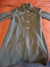 Luisa Spagnoli Women's Long Wool Coat Size Large - Charcoal Grey - Excellent Con