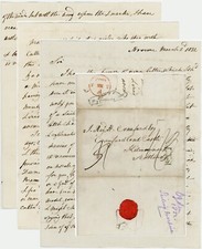 1832 LETTER HENRY OXENDEN of BROOME re SAILING MACHINE LAND YACHT to J. CRAUFORD