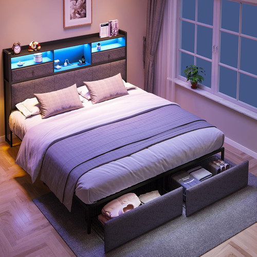 4ft6 double bed - with, 2