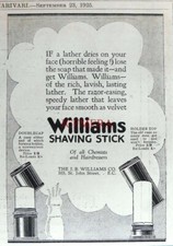 WILLIAMS 'Holder Top' Shaving Stick, Original 1925 ADVERT : 688-129
