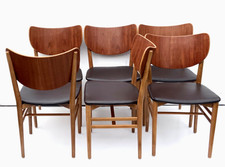 Danish Dining Chairs Set of 6 by Niels and Eva Koppel Slagelse Mobelfabric 1950s