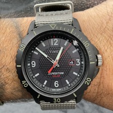 Timex Expedition Solar Watch Grey NATO Nylon Band New no Box .