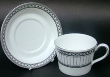 Wedgwood 2000's Contrasts Colonnade  Pattern 200ml Tea Cup & Matching Saucer