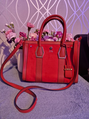 River island red faux - red, leather