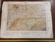Original WW2 British Army RAF Navy Base Map of England - The Midlands Birmingham
