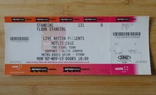 MOTLEY CRUE Alice Cooper THE FINAL TOUR Ticket METRO ARENA NEWCASTLE U.K. 2015