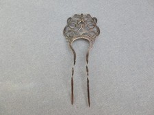 Beautiful Antique Sterling Silver  Hair Slide Pin Comb Wedding