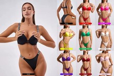 Victoria's Secret Shine Strap - MULTI BRA + BRIEF SET - Classic SATIN lingerie