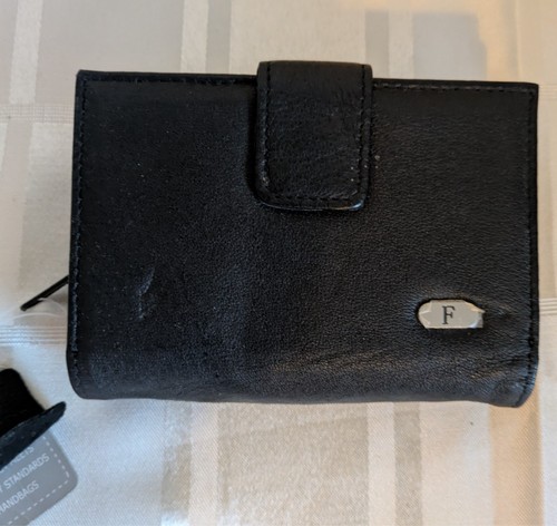 Ladies black leather purse - wf,