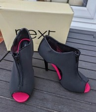 Next Black Zip Front Open Toe