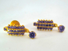 22ct gold earrings - with, purple