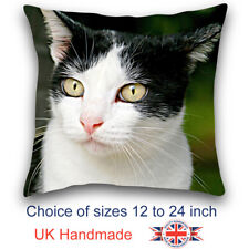 Black & White Cat Cushion Design, Cat Art Cushion, Black & White Cat Pillow