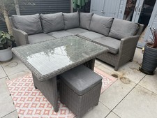 Kettler Signature Palma Mini Corner Sofa Set with Glass Top Table  Rattan