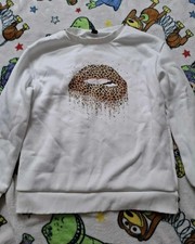 women white jumper lips   Ladies  Medium 10-12