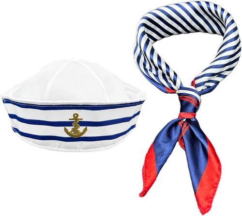 Stripes sailor hat and scarf - hat,