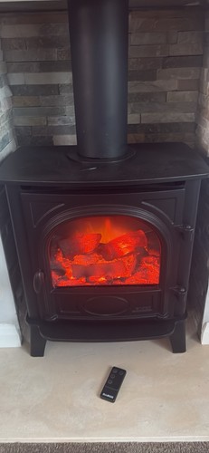 Cast iron log burner effect - cast,