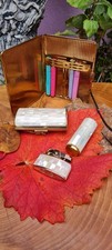 Ronson Milady Cadet Mother of Pearl Gift Set & Colibri Gold Tone Cigarette Case.