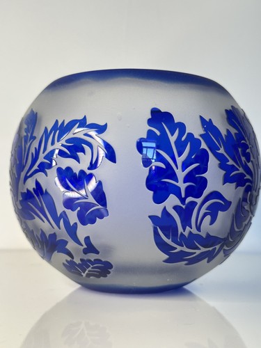 Vintage frosted hand blown art - vintage, hand-blown