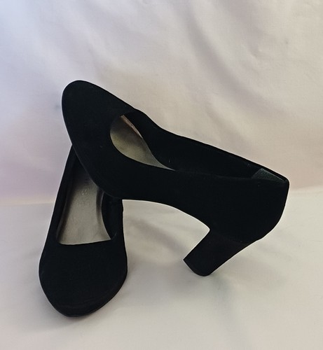 Tamaris black suede court - tamaris,