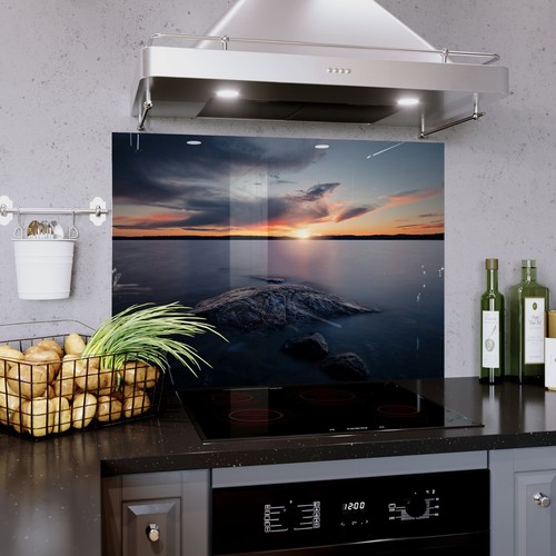 Glass splashback kitchen - glass,