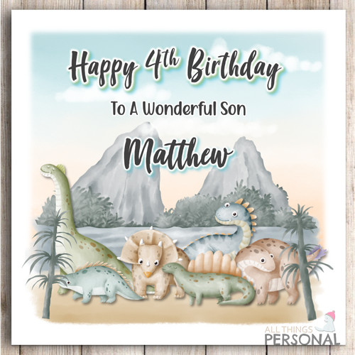 Dinosaur birthday card - dinosaur,
