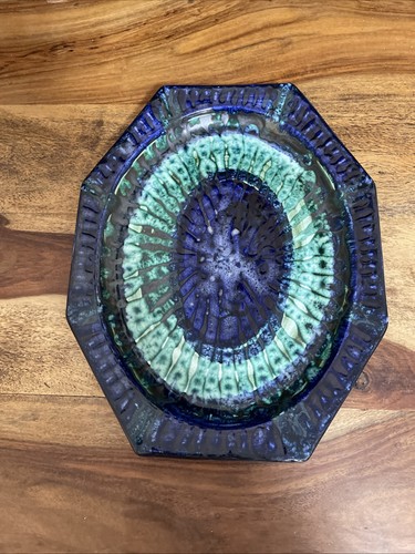 Vintage octagonal drip glazed - vintage,