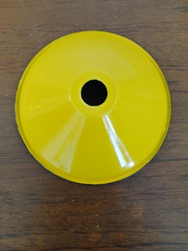 Vintage enamel yellow lamp - enamel,
