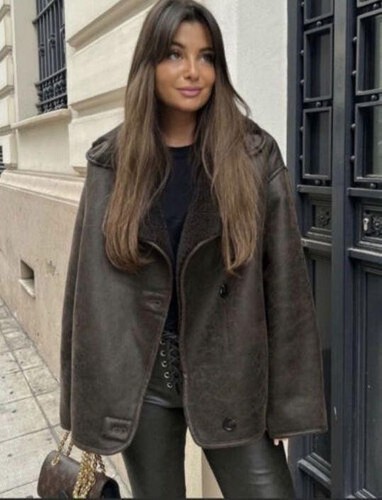 Zara brown biker jacket coat - jacket,